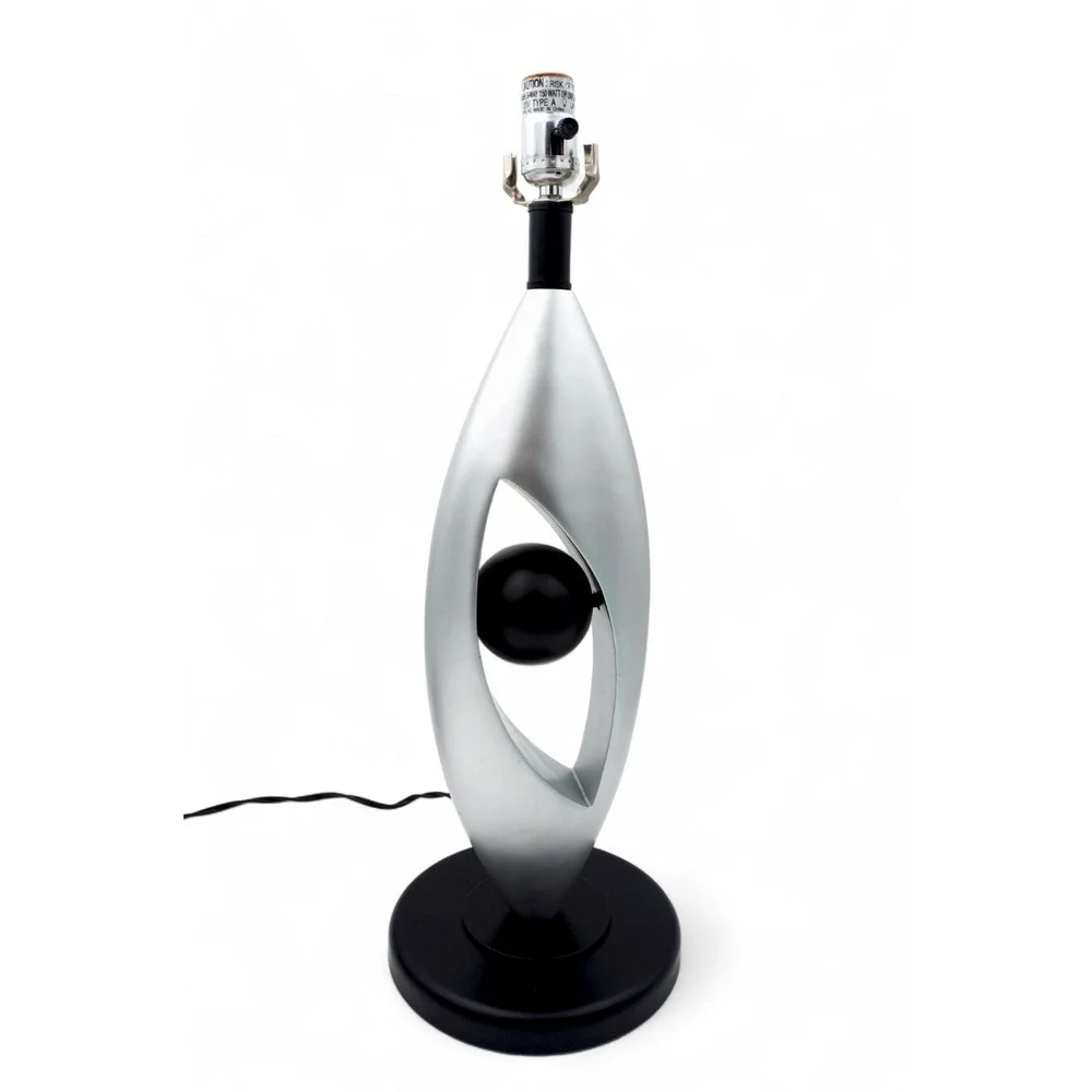 Vintage Lite Source Contemporary Table Lamp Silver Black Orb Modern